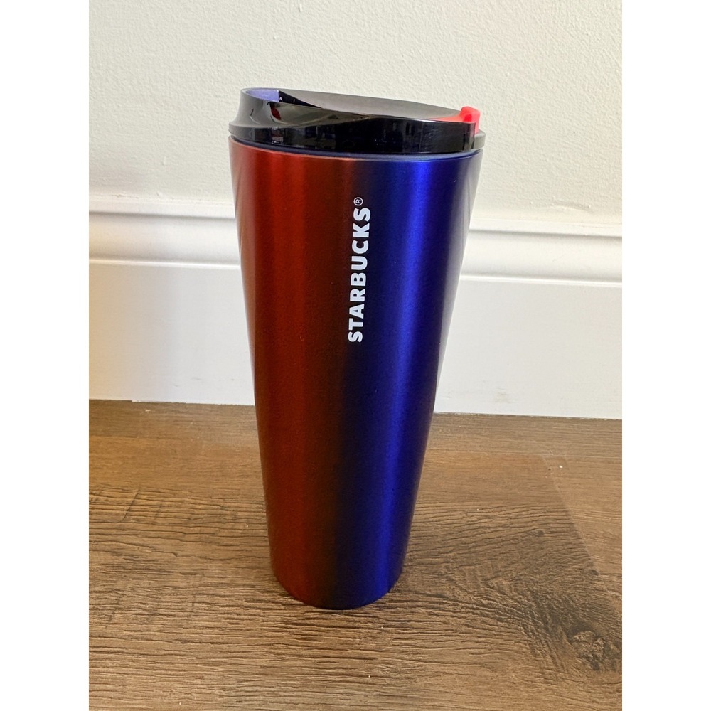 Starbucks 2022 Watermelon Red‎ & Blue Gradient Hot/Cold Stainless Tumbler